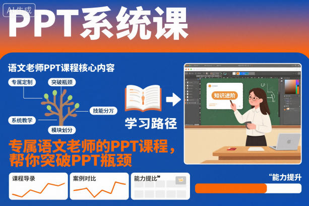 PPT系统课，专属语文老师的PPT课程，帮你突破PPT瓶颈-泡芙局网创