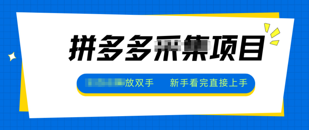 拼多多电商采集,一小时50+,操作简单,零投资-泡芙局网创