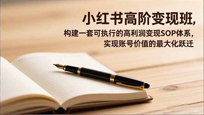 小红书高阶变现班,构建一套可执行的高利润变现SOP体系,实现账号价值的最大化跃迁-泡芙局网创