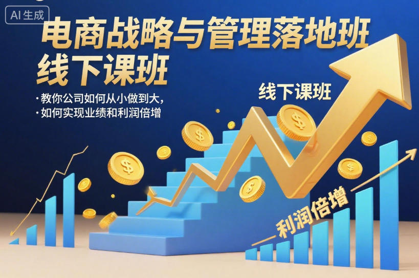 电商战略与管理落地班线下课,教你公司如何从小做到大,如何实现业绩和利润倍增【录音】-泡芙局网创